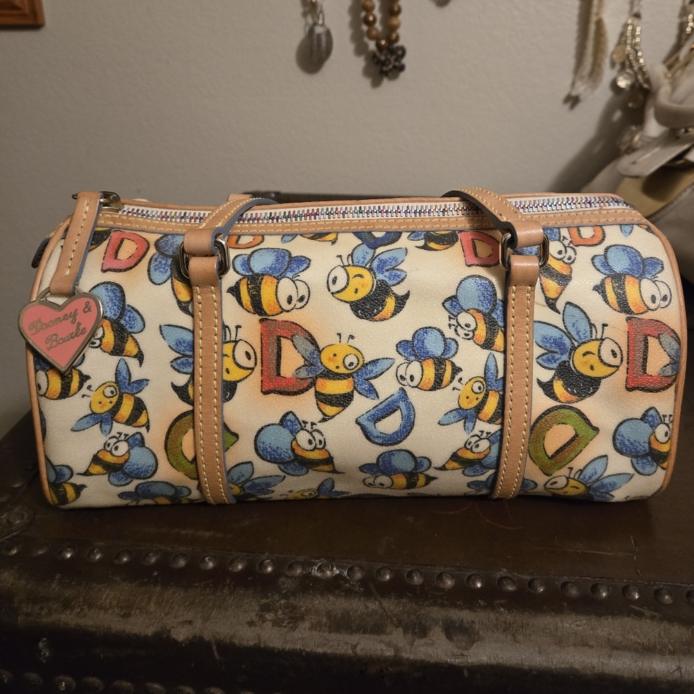 Dooney & Bourke Vintage Y2K D + Bee Barrel Satchel - Picture 9 of 12